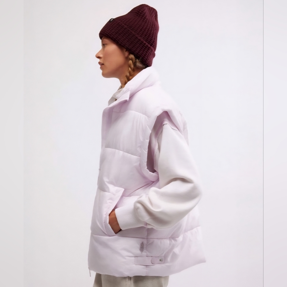 Free People FP Movement Performance Bubble Puffer Vest Pink Oversized Size XS - Picture 3 of 6